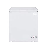 Arctic Fresh 5.4 Cu Ft Chest Freezer With Removable Basket Garage Ready Manual Defrost Free Standing White…
