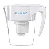 Aquagear Water Filter Pitcher - Fluoride, Lead, Chlorine, Chromium-6 Filter - BPA-Free, Clear