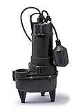 ECO-FLO Products RSE50W Cast Iron Sewage Pump with Wide Angle Switch, 1/2 HP, 5,700 GPH