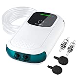 KEDSUM Aquarium Air Pump, Rechargeable and Portable Fish Tank Air Pump with 2 Air Outlets/Stones/Tubes/Check Valve for Fish Tank, Outdoor Fishing, Fish Transportation and Power Outages