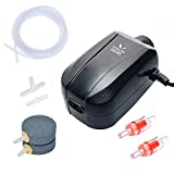 Uniclife Aquarium Air Pump 4 Watt 4-LPM 2 Outlets with Accessories, Adjustable Oxygen Pump for 20-100 Gallon Fish Tank