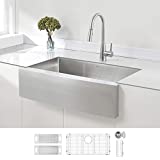 ZUHNE 33-Inch Single Bowl Farmhouse Stainless Steel Kitchen Sink, 16-Gauge