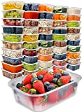 Food Storage Containers with Lids - Food Containers Meal Prep Plastic Containers with Lids Food Prep Containers Deli Containers with Lids Freezer Containers by Prep Naturals (50 Pack)