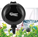 hygger Quiet Mini Air Pump for Aquarium 1.5 Watt Oxygen Fish Air Pump for 1-15 Gallon Fish Tank with Accessories Black